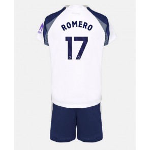 Tottenham Hotspur Cristian Romero #17 Primera Equipación Niños 2025-26 Manga Corta (+ Pantalones cortos)